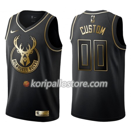 Milwaukee Bucks Custom Nike Musta Golden Edition Miesten Pelipaidat Swingman 